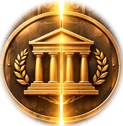 Emblema dorado del templo STOIKOS